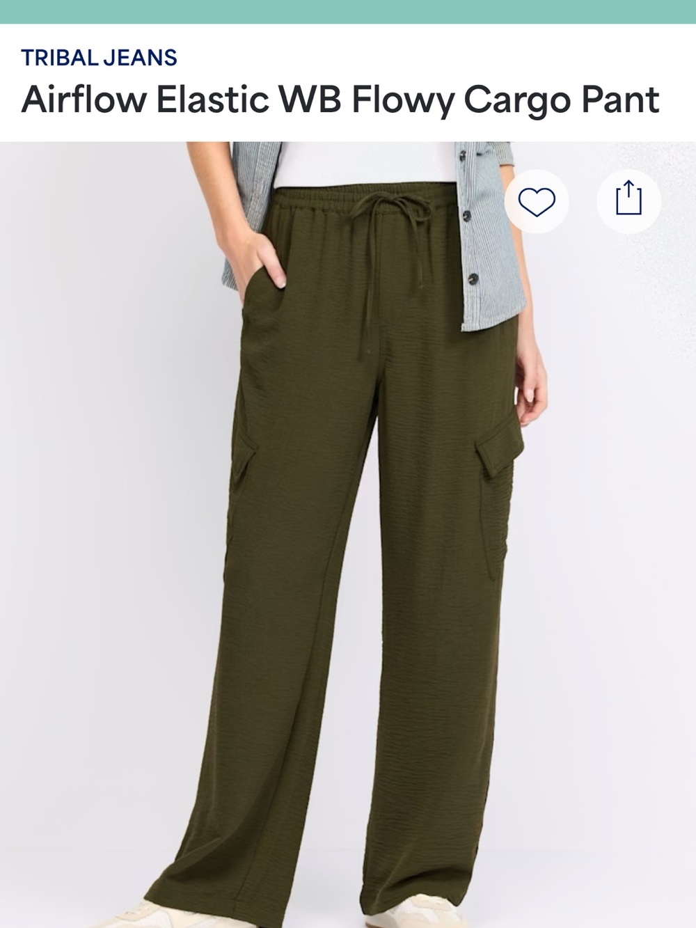 Tribal Jeans Airflow Elastic WB Flowy Cargo Pant